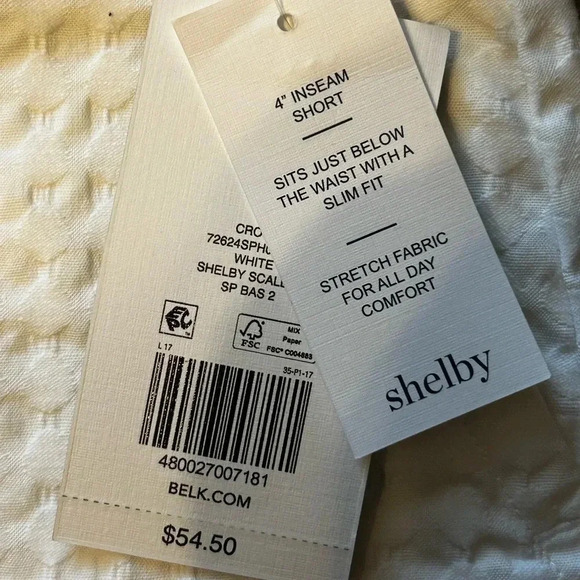 NWT Crown & Ivy Womens 16 Scalloped Shelby Shorts White Stretch - Picture 5 of 8
